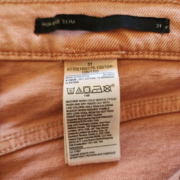 Banana Republic Rose Quartz High-Rise Slim Jeans Size 31 - Picture 8 of 8